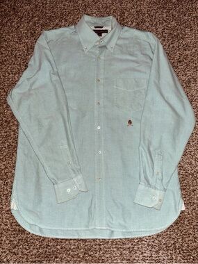 Tommy Hilfiger Green Button-Down Long Sleeve Cotton Casual Preppy Lightweight